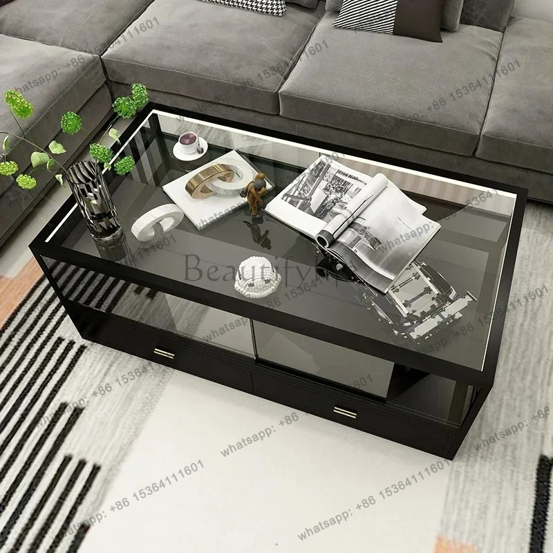 

yj5 2025 living room household coffee table tempered glass coffee table acrylic transparent Lego display coffee table