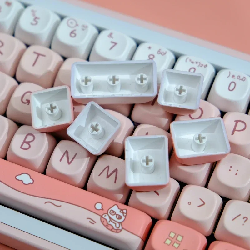 Imagem -06 - Hello Kitty 129 Teclas Pbt Keycaps Moa Perfil Keycap Dye Sublimation Mecânico Teclado Keycap para mx Switch Gk64 Gk75