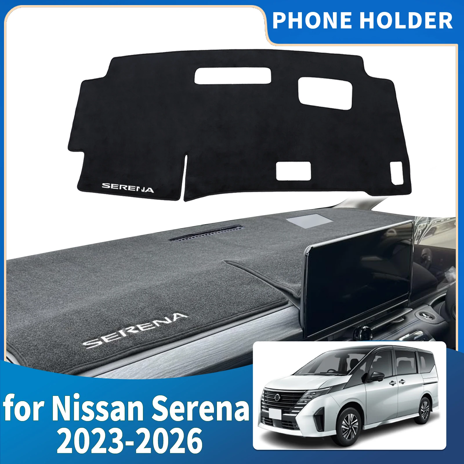 

fit for Nissan Serena C28 2023 2024 2025 2026 RHD Car Accessories Dashmat Dashboard Cover Pad Protective Carpet DashMat Sunshade