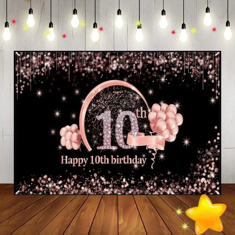 Happy 10th Birthday Background Boy Hotwheels Game Girl Invitation Red Baby Room Decoration Sweet Smash Cake Banner Prince or