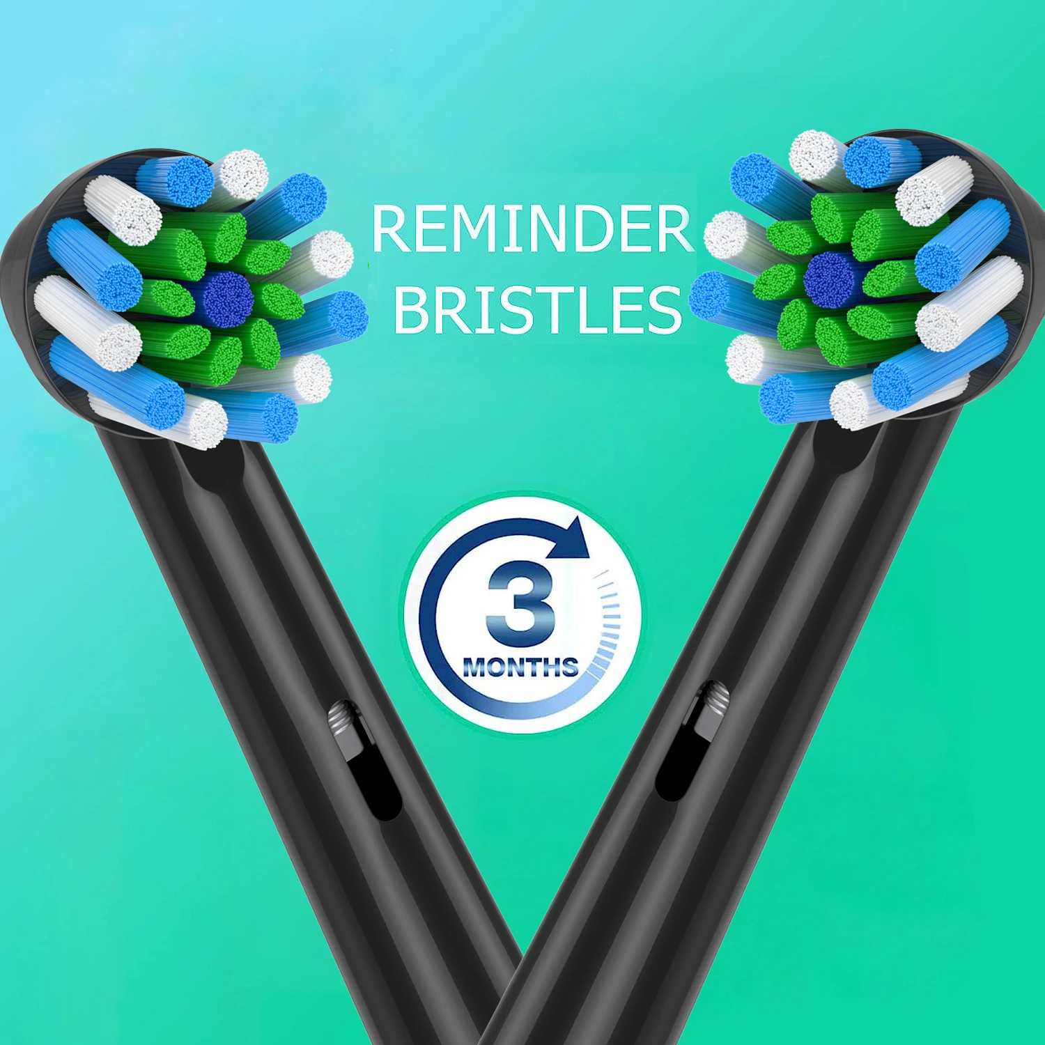 4pcs Cross Clean Brush Heads Compatible with Oral B Electric Toothbrush,Cross Generic Electric Toothbrush Heads,Black