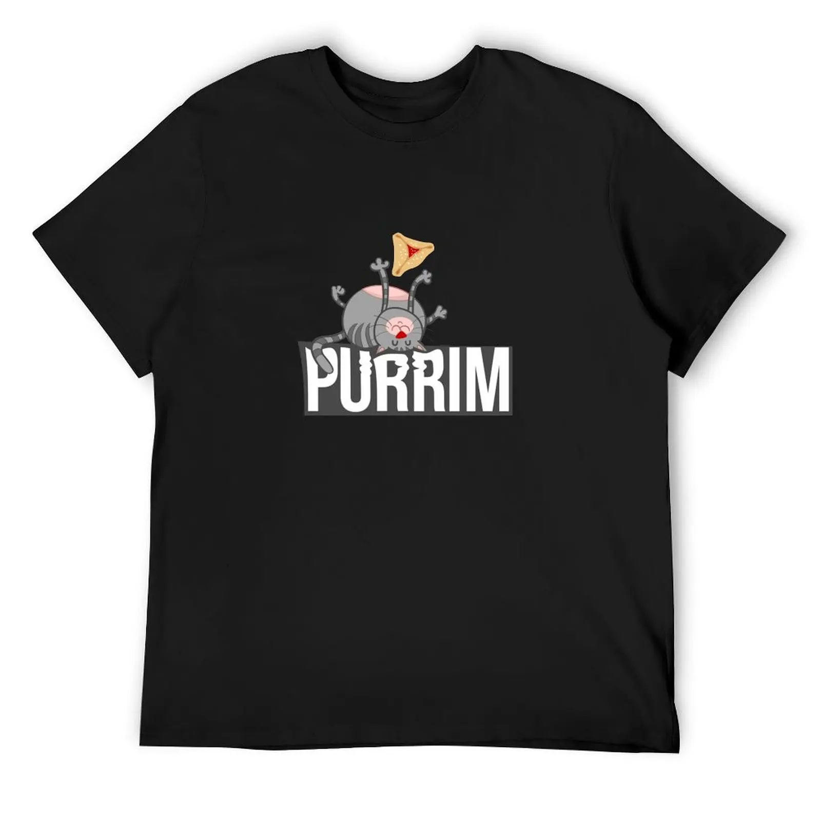 Purim Cat - Shalach Manos T-Shirt vintage graphic tee plain vintage anime shirt summer clothes workout shirts for men