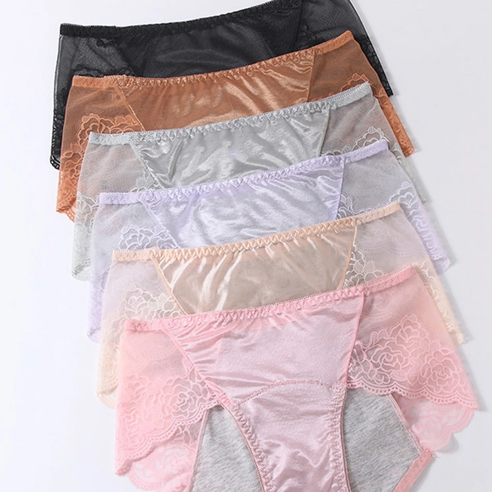 Breathable Lace Women's Period Panties Leakproof Plus Size Soft Mesh Menstrual Underwear Stretchy Ladies Sanitary Briefs - view 3