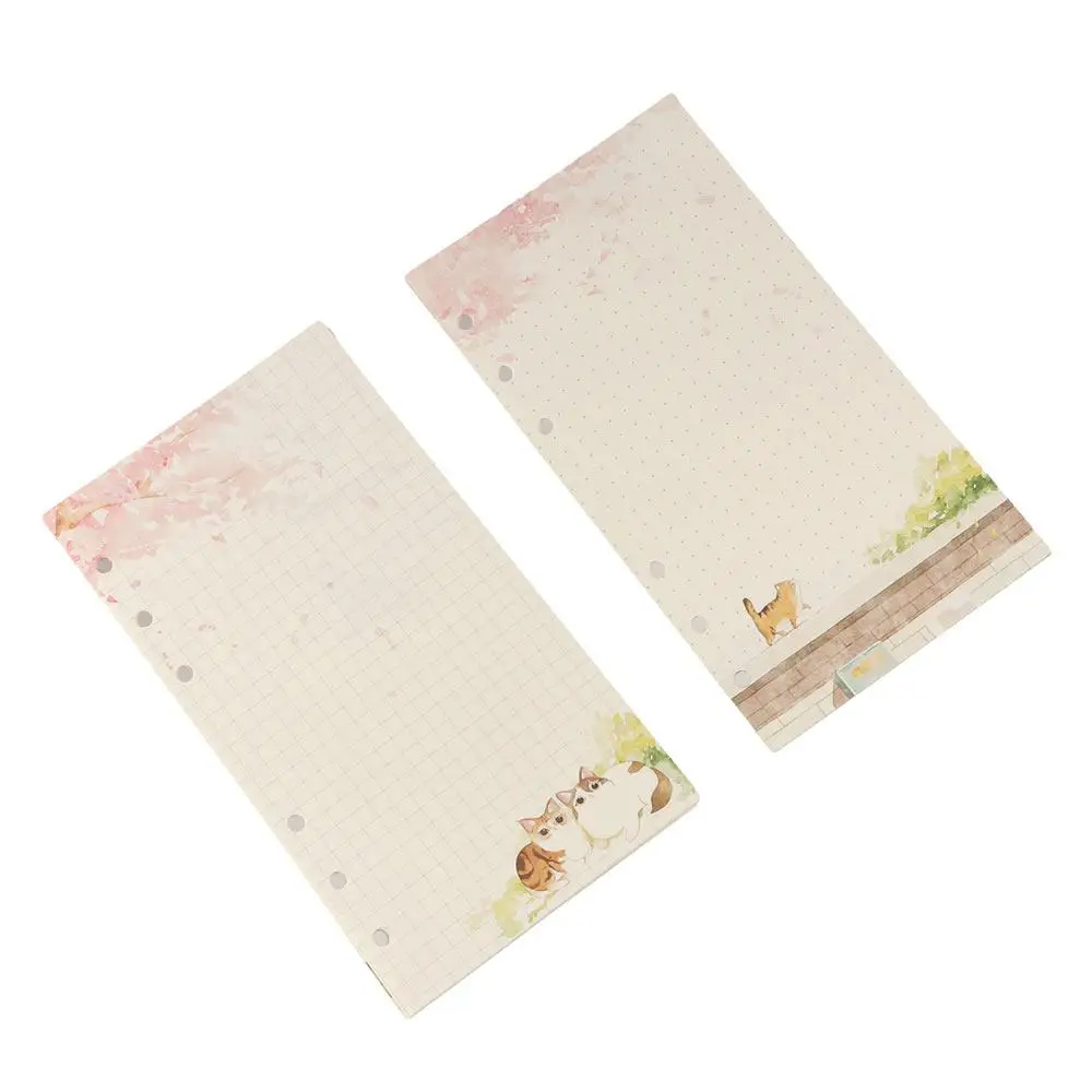 방명록 그리드 페이지 라인 페이지 노트북 바인더 A6 노트북 내지 사쿠라와 고양이 바인더 80매 루즈리프