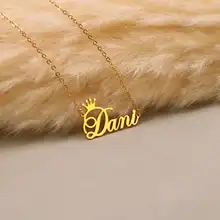 Personalized Crown Name Necklace Women #2