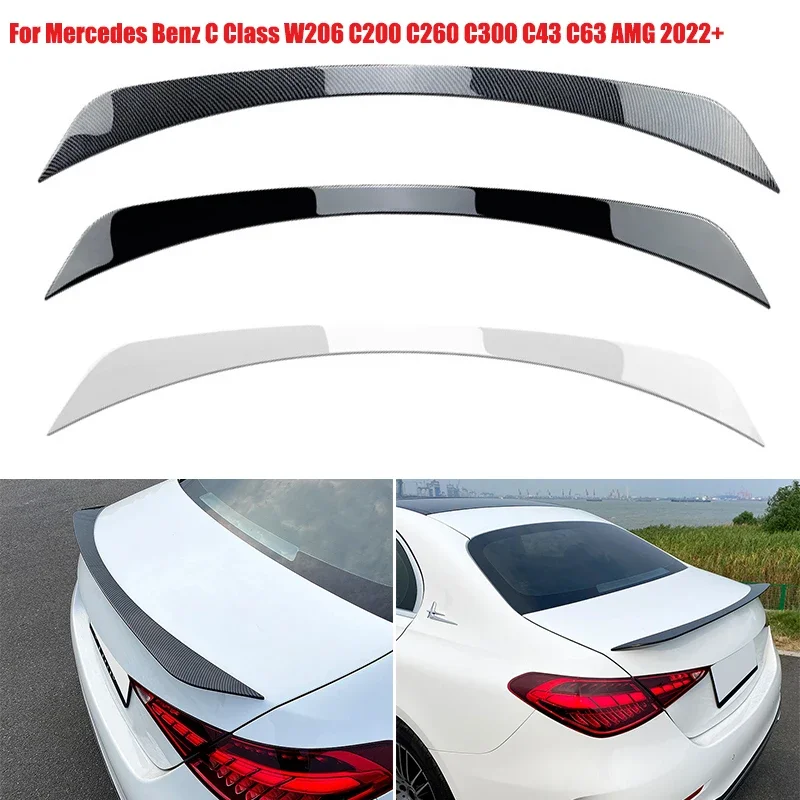 

For Mercedes Benz C Class W206 C200 C260 C300 C43 C63 AMG 2022+ Car Stickers Rear Top Spoiler Wing Exterior Modification Cover