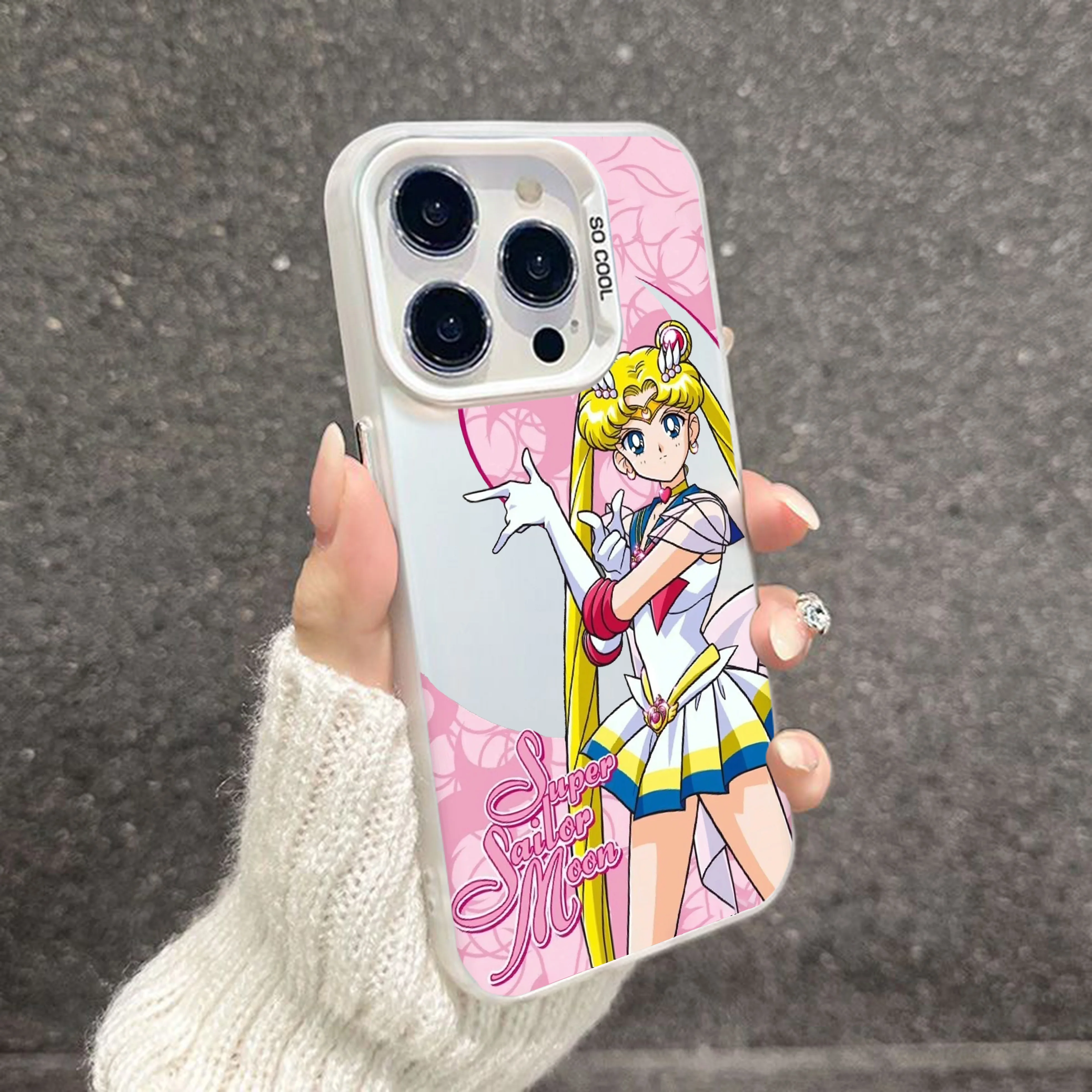 Cartoon Phone Case For S-Sailor Moons-iPhone 16 15 14 13 12 11 Pro Max X XR XSMAX 8 7 Plus Candy Matte Shockproof Back Cover