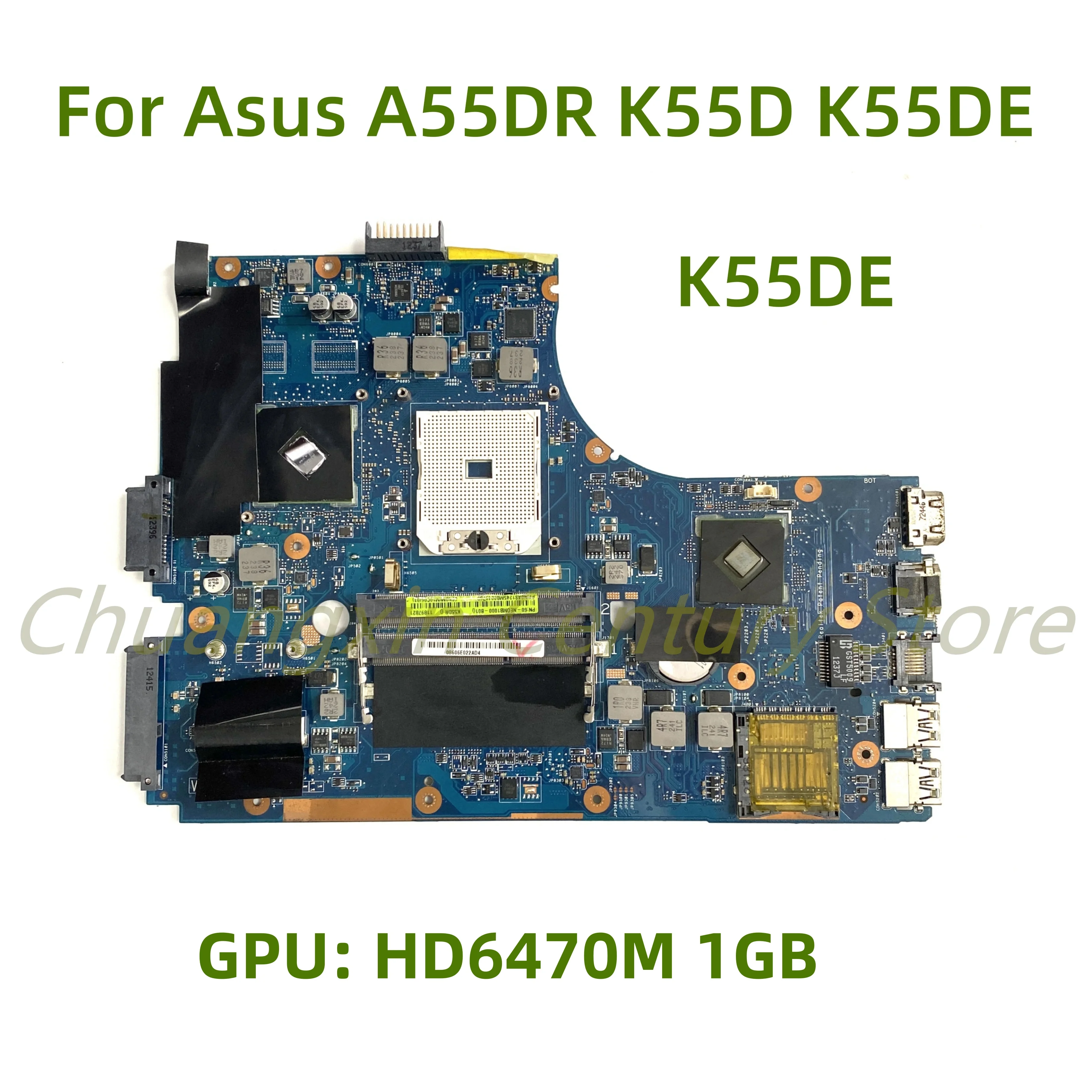 

Suitable for Asus K55DE A55DR K55DR K55D K55N K55 laptop motherboard K55DE with GPU: HD6470M 1GB 100% Tested Fully Work