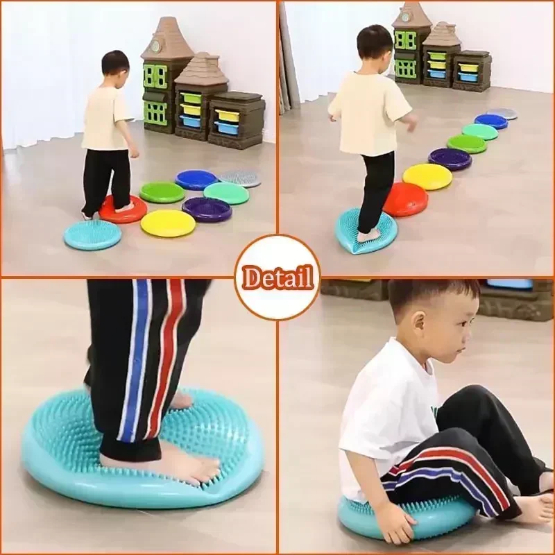 New Children\'s Toys PVC Balance Stone Inflatable Cushion Feel Integrated Training Tactile Sensing Party Social Games