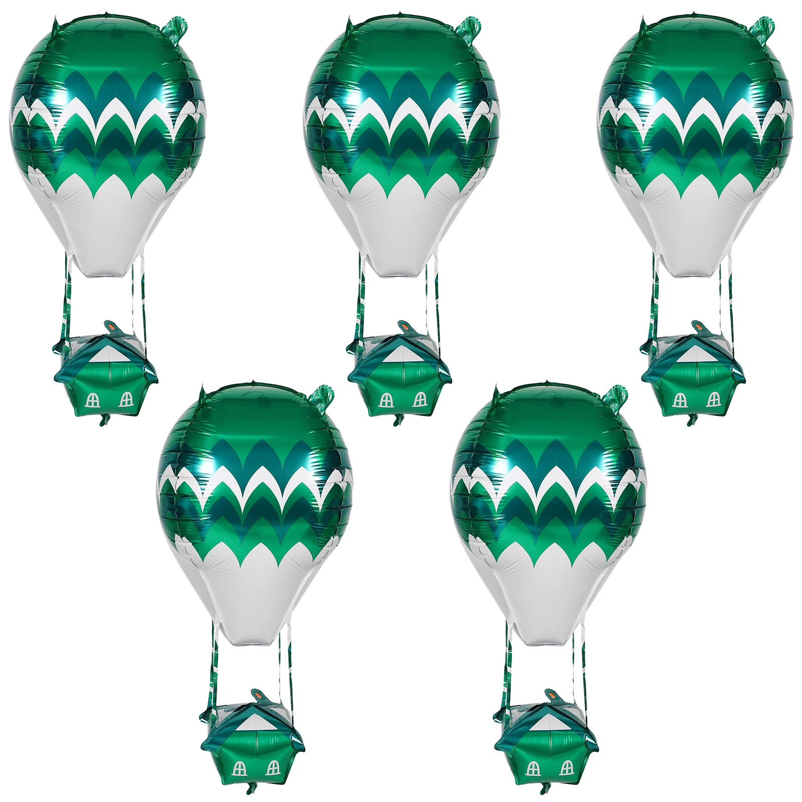 

5 Pcs Inflatable Hot Air Balloon Travel Decor Aluminum Film Birthday Decorations