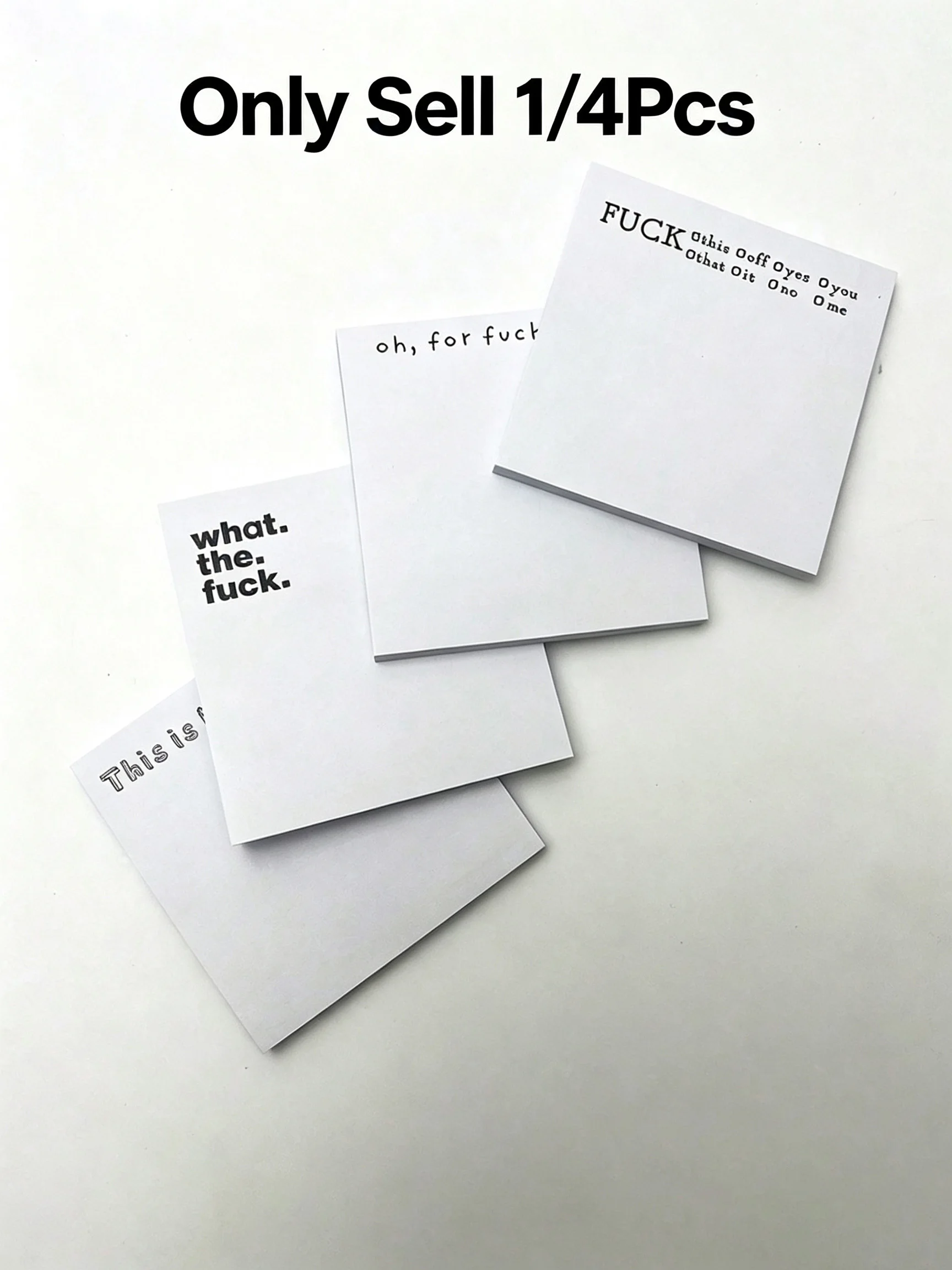 1/4pcs Fun Sticky Note Set Self-Adhesive Easy-Tear Square Sticky Notes Book for Messages And Reminders Portable Noteboo