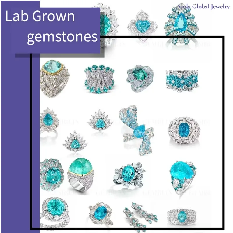 

M-Lab Grown Paraiba Gemstone Round Cut Neon Blue Synthetic Tourmaline Loose For Jewelry Setting&Custom Selectable Certificate