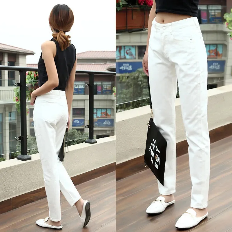 

Straight Jeans Women 2024 Spring Autumn New Cowboy Pants Casual Slim Trousers Loose High Waist Korean Harem Denim Pants Female