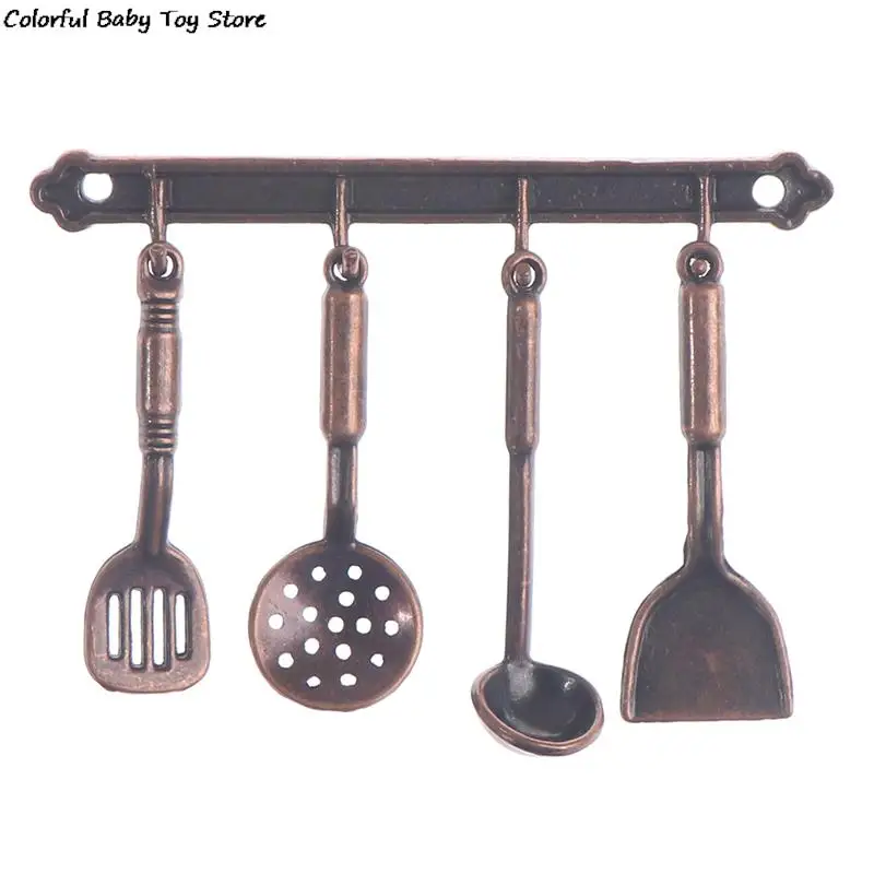 

Миниатюрные аксессуары для кукольного домика, миниатюрная лопата, держатель для хранения суповых ложек, имитация мебели, кухонная утварь для украшения, 1/12