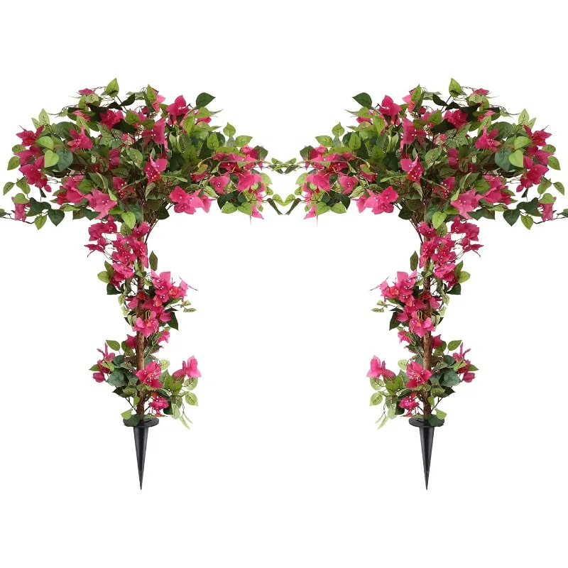 

Artificial Bougainvillea Trees, Fake Bougainvillea Flowers Plant with Ground Spike, Outdoor Faux Azalea Blooming Plants