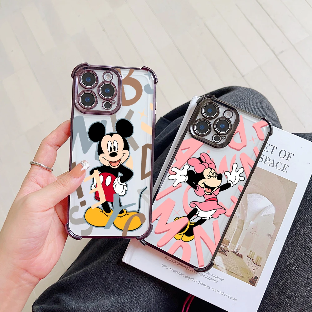 M-MickeyS M-MinnieS MouseS Phone Case For Samsung S24 S23 S22 S21 S20 FE Note20 Plus Ultra Lite 5G Shockproof Clear Armor Cover