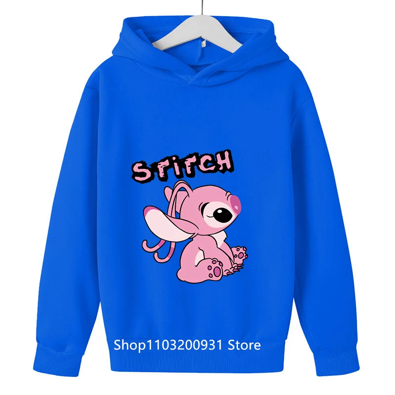 Cartoon Anime Graphic Stitch Hoodies Boys Girls Print Hoodies 3-14 Years Children Clothes Long Sleeve Sweatshirt Dropshipping