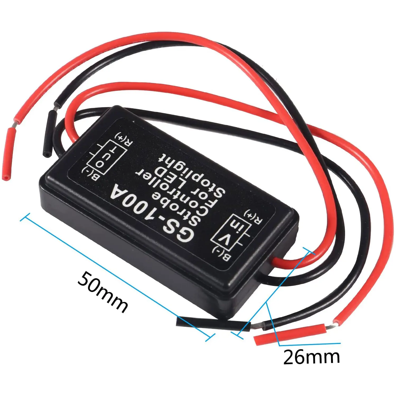 GS-100A Flash Strobe Blinking Controller Flasher Module for LED Brake Light Tail Stop Light 12-24V /3rd Brake Lights