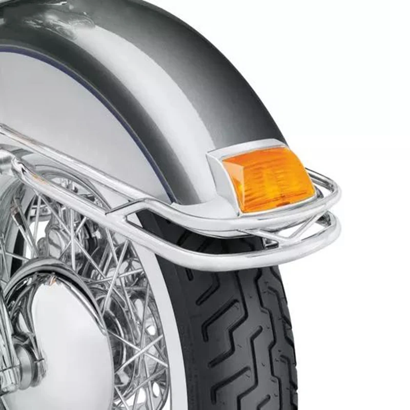 Motorcycle Chrome Front Fender Rail Bumper Trim Bracket for Harley Softtail Classic Heritage 2000-2017