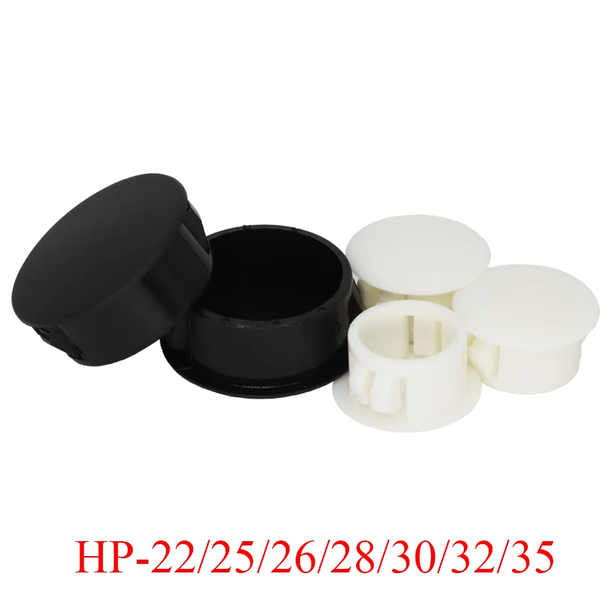 

HP-22/25/26/28/30/32/35 Bore Diameter Black White Nylon Plastic End Cap Push Grommet Locking Button Cover Panel Drill Hole Plug