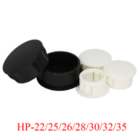 HP-22/25/26/28/30/32/35 Bore Diameter Black White Nylon Plastic End Cap Push Grommet Locking Button Cover Panel Drill Hole Plug