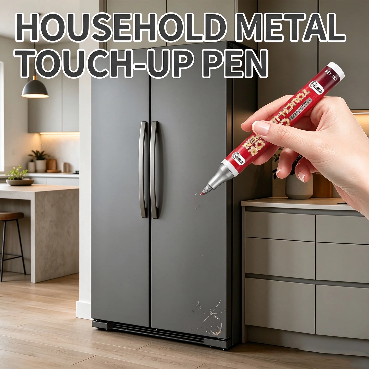 DIY Metal Touch-Up Paint Pen, Multi-Surface Scratch Repair. Suitable for Various Appliance Surfaces Such as Refrigerators