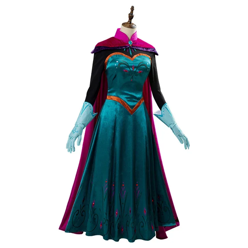 Movie Queen Elsa Cosplay Costume Women Princess Coronation Dress Cloak Outfits Adult Girls Halloween Carnival Role Play Suits view 5