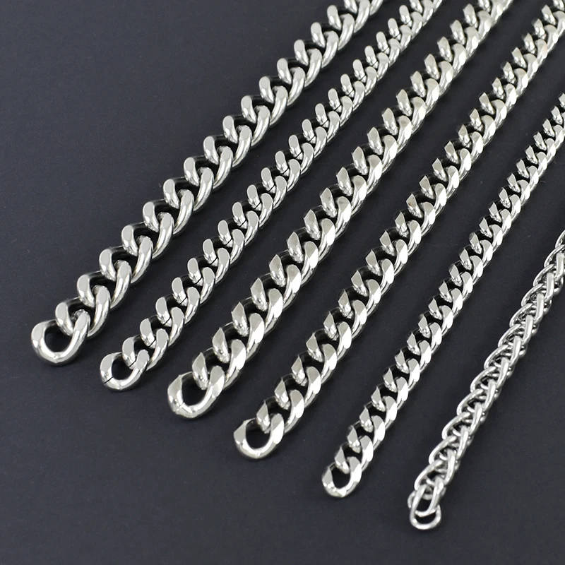 100/200 cm 3-12mm schaukel Tasche Edelstahl Metall Kette Männer Frauen Hosen Dekor Schnallen Schmuck Twisted Ketten DIY Zubehör