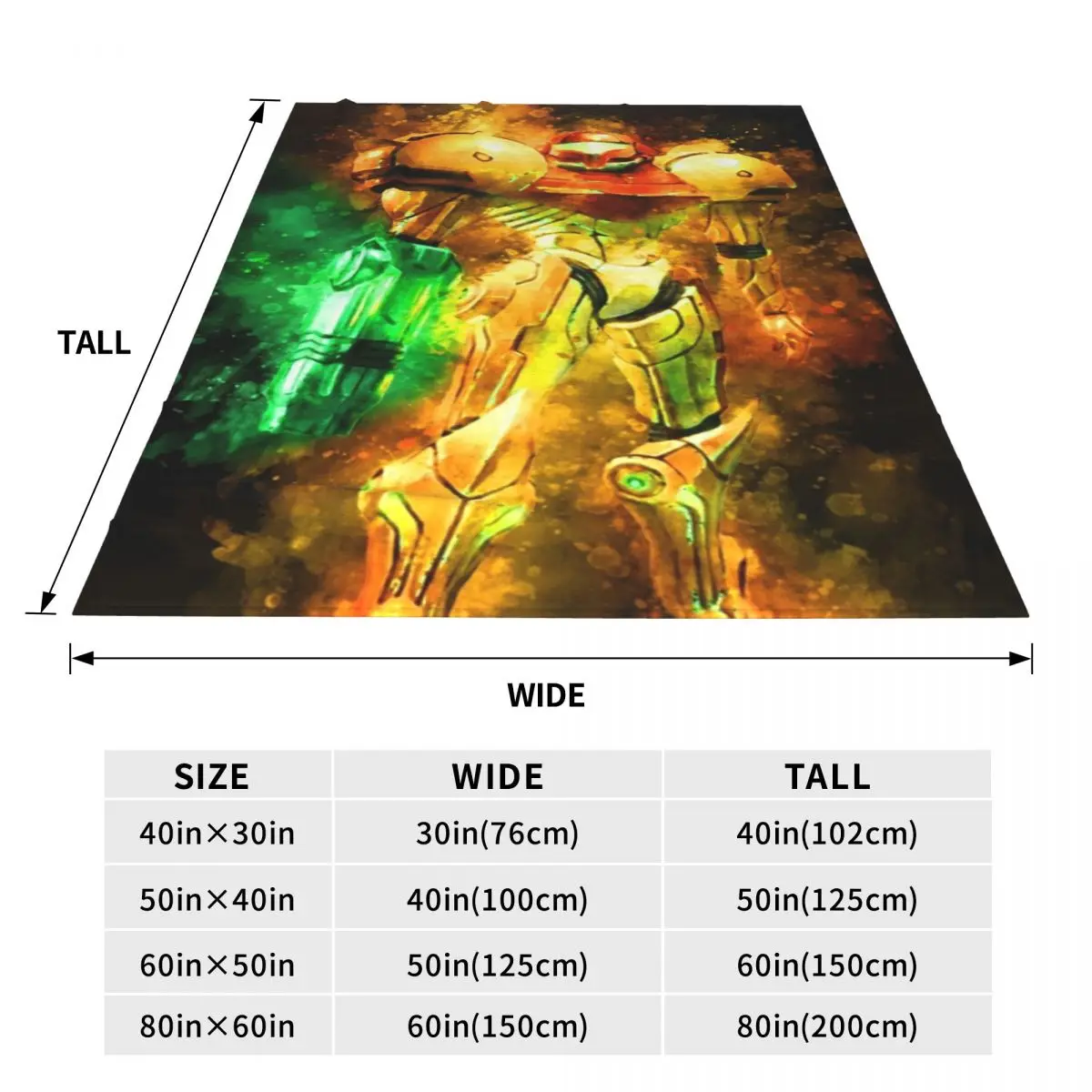 Metroid Samus Aran Prime Hunter Blankets Flannel Sofa Lightweight Throw Blankets for Home Bedroom Travel Throws Bedspread Quilt view 5