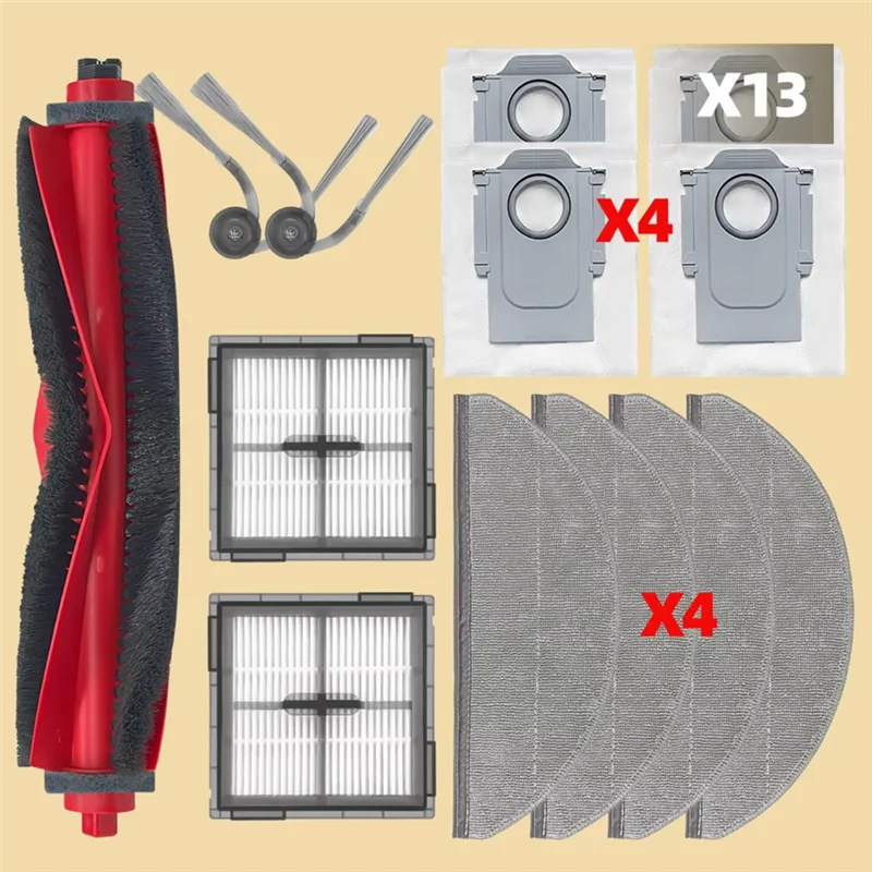 A56T-Vacuum Cleaner Parts Main Side Brush Mop Cloths Filter Dust Bag Accessories Replacements