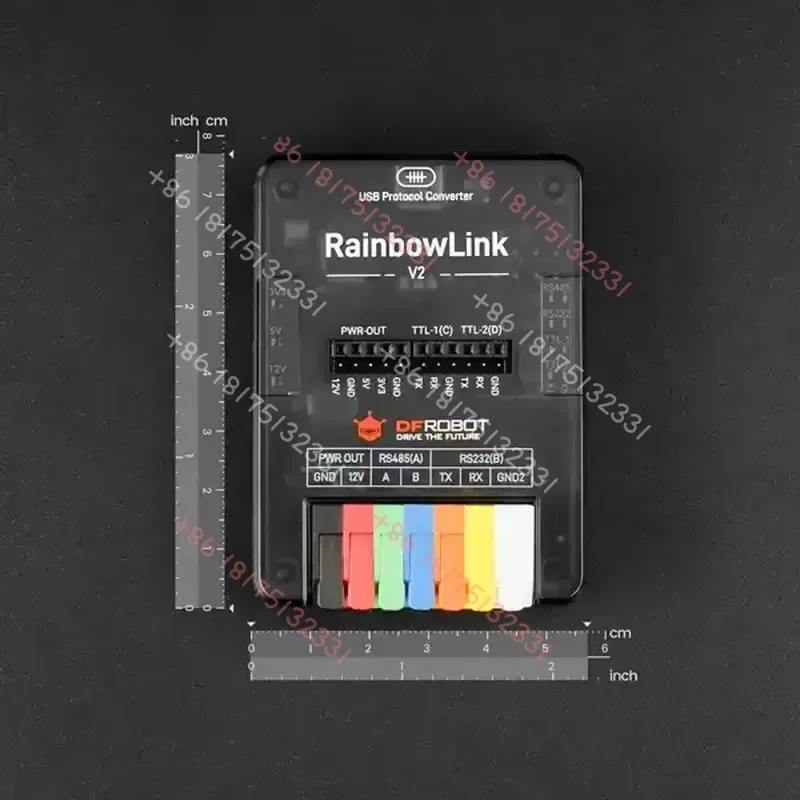 Chipboard Dfrobot Rainbowlink V2 Usb to Serial Converter, 4-channel Isolated Rs485 Rs232 Dual Ttl With 12v Integrated
