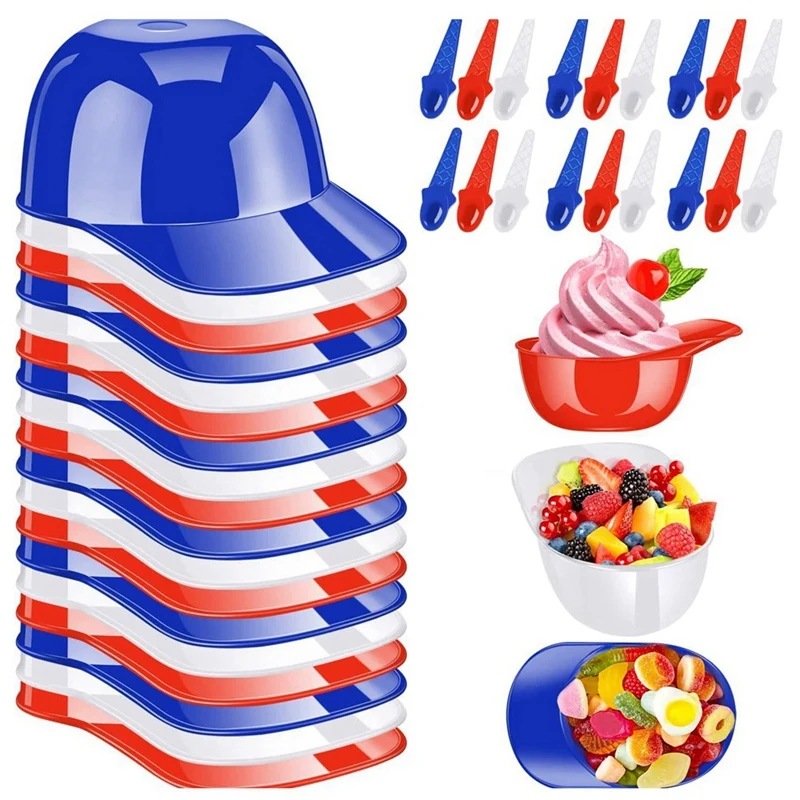 Baseball Helmet Ice Cream Snack Bowl 8 Oz Mini Baseball Cap Bowls Kids Helmet Chip Bowl Ice Cream Sundae Helmets 8 Pack-Retail