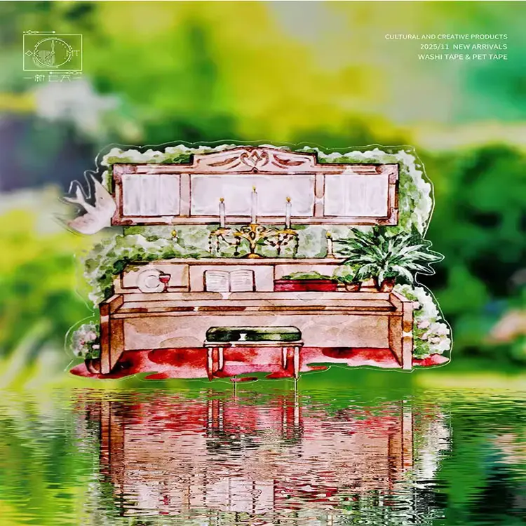 

1 Loop Washi Pet Tape Sample - OKMT Manor Afternoon Crystal Die Cut Collage Scrapbooking Journal