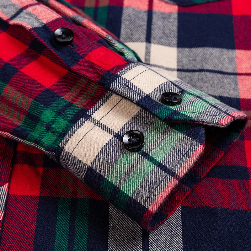 새로운 100% 코튼 남성 셔츠 긴 소매 플란넬 클래식 다목적 부드러운 통기성 캐주얼 패션 비즈니스 남성 의류 S-7XL