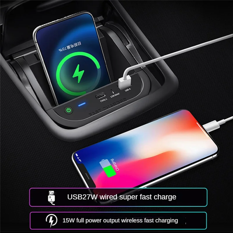 15W Car for Qi Wireless Charger Fast Phone Charger Charging Pad Phone Holder for Mercedes Benz A Class W176 GLA CLA X156