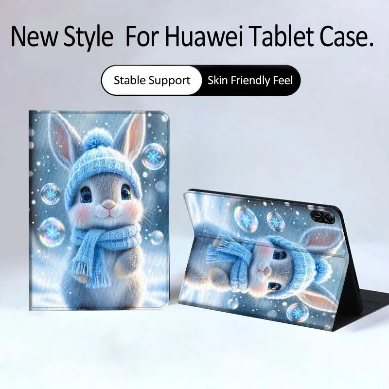 

Cartoon Rabbit Tulip Bouquet For Huawei MatePad Pro Air 12 X Honor Pad 8 V8 9 13 GT GT2 3 12.6 13.3 Inch Tablet Case