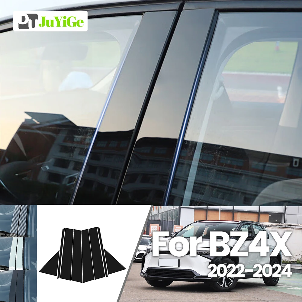 

For Toyota BZ2022-2024 2023 Bright Black Carbon Fibre Window Door B C Sticker