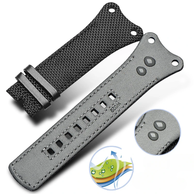 For CK Waterproof Leather with Tool Watch Strap Substitute CK Breathable Canvas Nylon K4b374b6 K4b371b3 30mm Dedicated Watchband