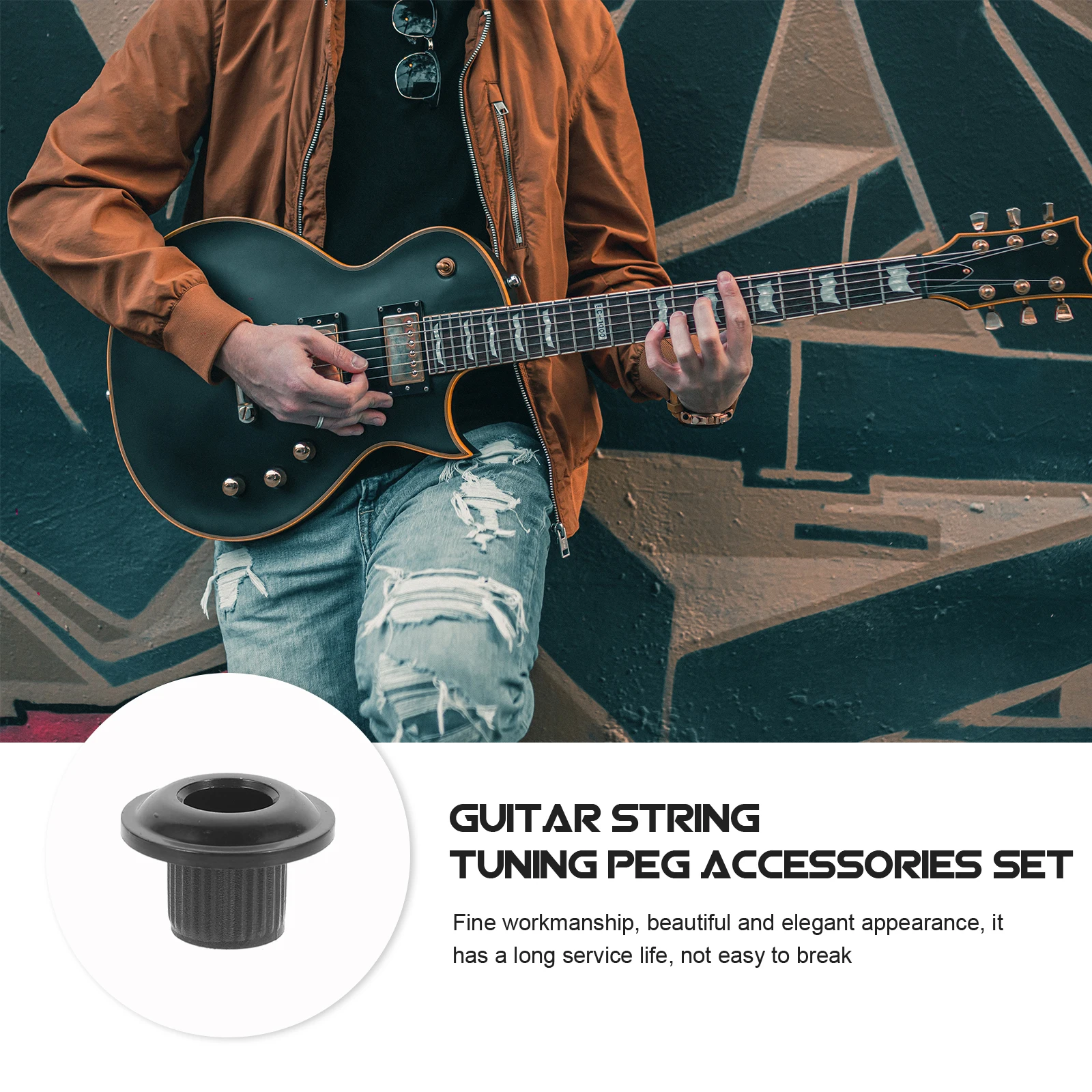 

18set Silver Plated Hat Guitar Tuning Pegs Key Components ABS Metal Durable Replacement Parts Accessories Guitar Enthusiasts