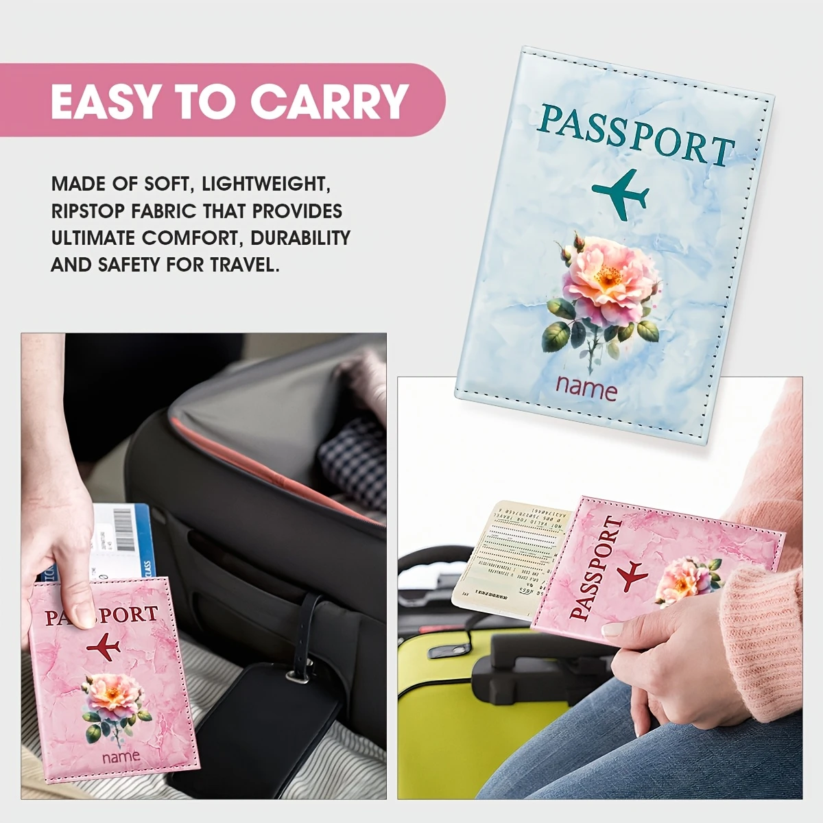 Custom Name Pink Rose Floral W - Travel Accessories Pink recension och pris