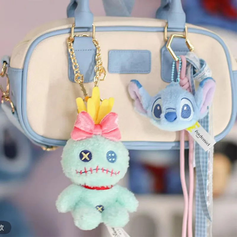 新品 本物 ディズニー リロ＆スティッチ スクランプ かわいい ぬいぐるみ 小さなゴールド キーホルダー キーチェーン ぬいぐるみ バックパック ペンダント クリスマス ギフト