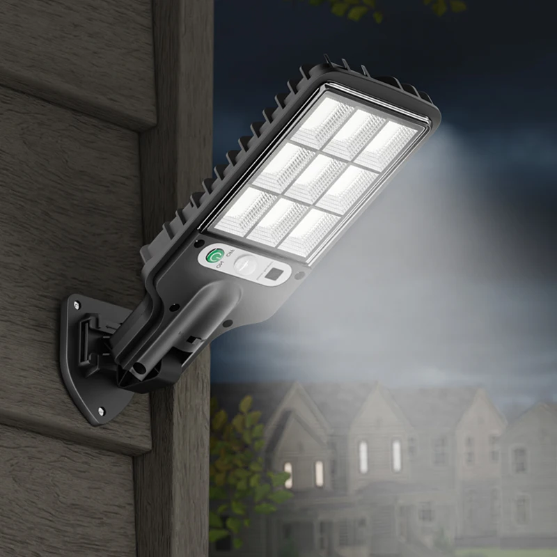 

Solar Street Lights LED Courtyard Wall Lamp 3 Modes Waterproof IP65 Solar Light Street Yard Lantern Garden Patio Path Lights