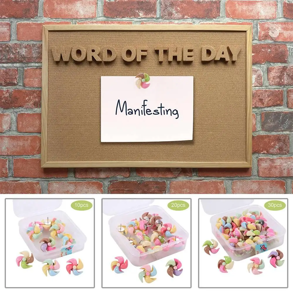 

10/20/30Pcs Portable Creative Windmill-Shaped Pushpins 3D DIY Board Push Pin Reusable Cute Thumb Tacks Wall Markers