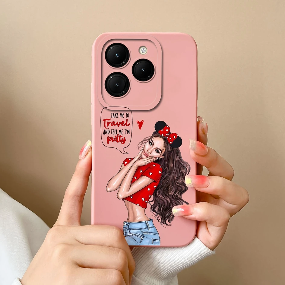 Phone Case For Infinix Hot 40 Pro 40i Cover Cute Fashion Design Matte Soft Liquid Silicone For Infinix Hot40Pro 40 i Fundas Capa