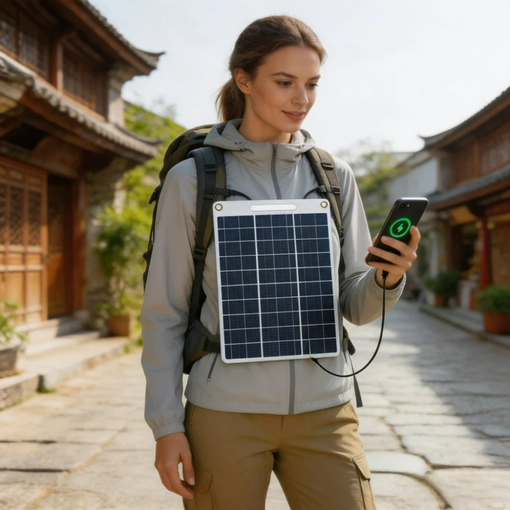 Water Resistant Portable Solar Panel 15W 20W 5V Dual USB Fast Charger Outdoor Emergency Power Charger for Camping Hiking RV