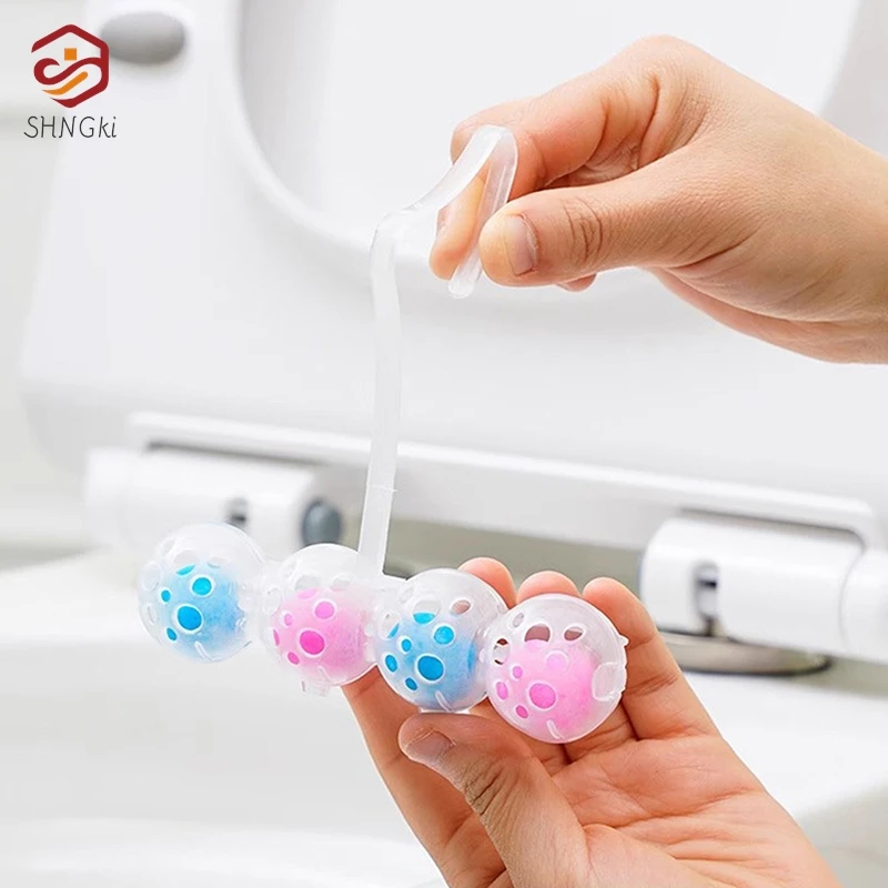 1pc Toilet Cleaner Toilet Balls Hanging With 4 Scents Urine Dirt Decontamination Air Freshener Aromatic Deodorant Cleaning