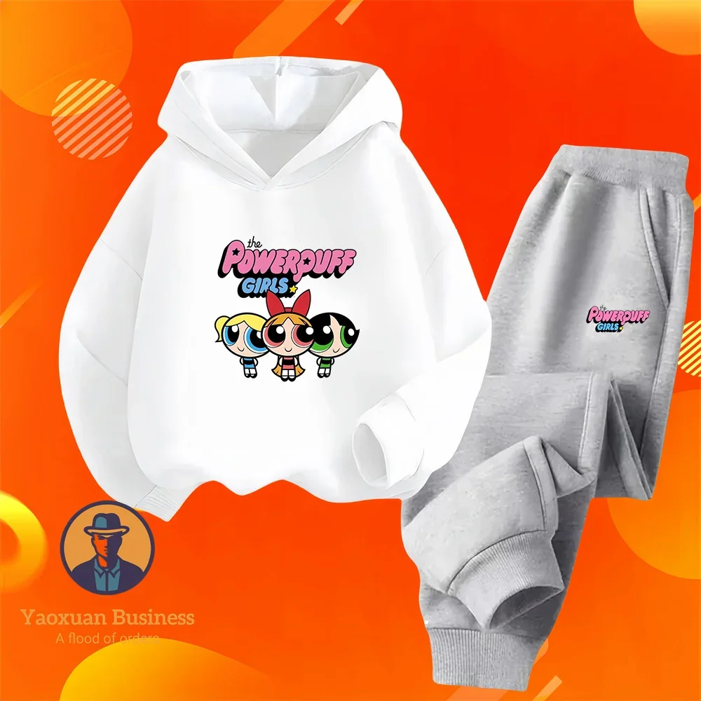 

Сезон Powerpuff Girls, комплекты вязаных пуловеров, подтяжки, детская одежда, детские осенние толстовки с длинными рукавами