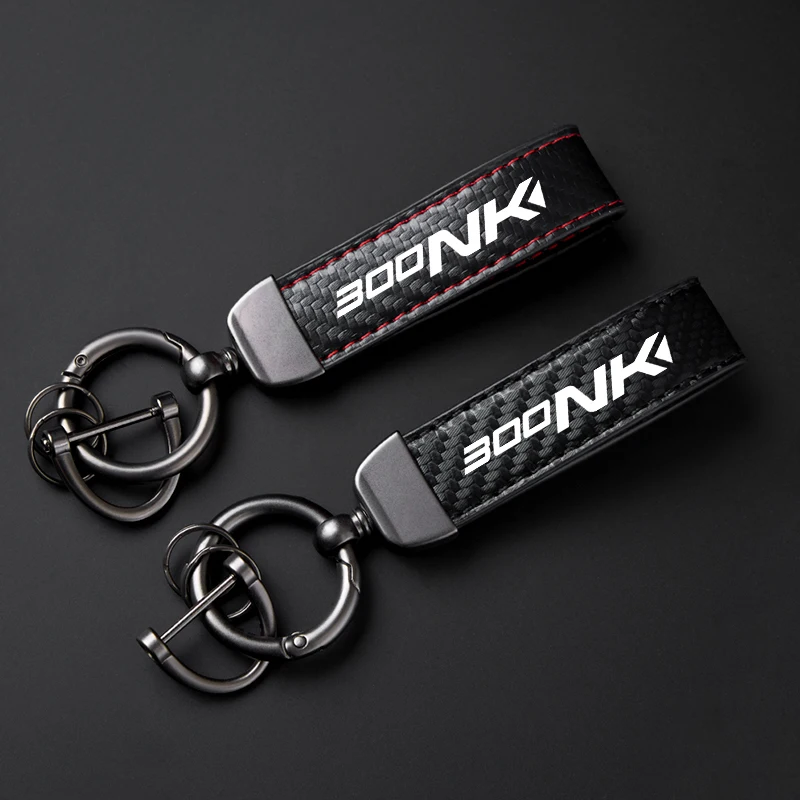 

Motorcycle Carbon Fiber Patterned leather rope Keychain Keyring key ring For CFMOTO CF 300NK NK300 NK 300 NK Accessories