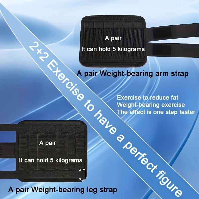 4 Verstellbare Knöchel-/Handgelenk-Gewichtsgurte - Gewichtsbeläge für Bein- und Armtraining, geeignet für Geh- und Laufübungen – Detail 7