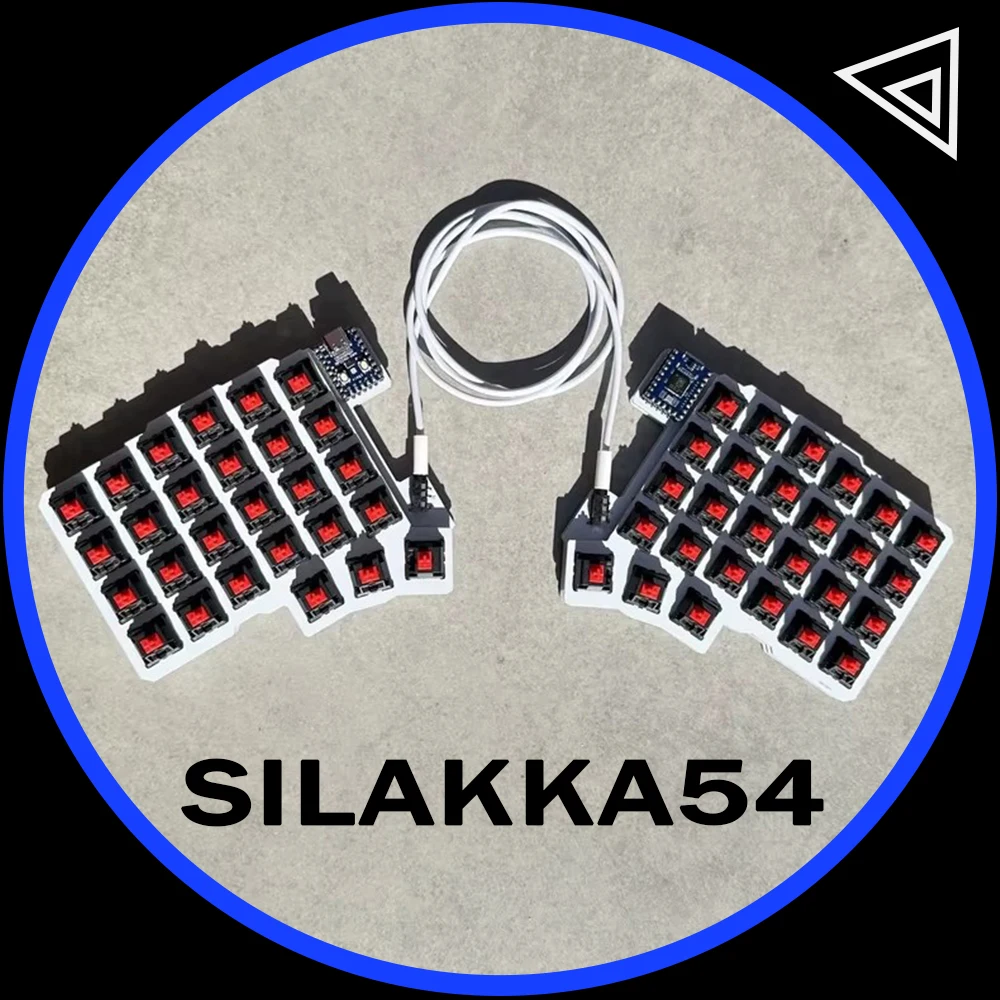 Silakka54 Split Keyboard Wired Hot Swap Support QMK/VIAL Keyboard Ergonomics RP2040zero Customized PC Gamer Accessories